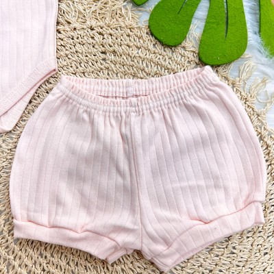 Conj. Body Regata e Short Canelado - Salmão